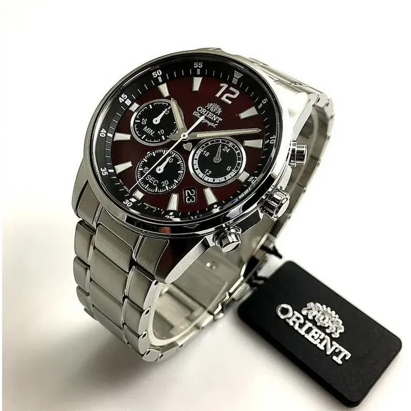 Orient Sports Chronograph Maroon Dial Men's Watch- RA-KV0004R10B